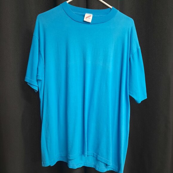 Jerzees Other - Vintage Jerzees Blank T-shirt Men's Size XL Blue Made USA 90s Single Stitch